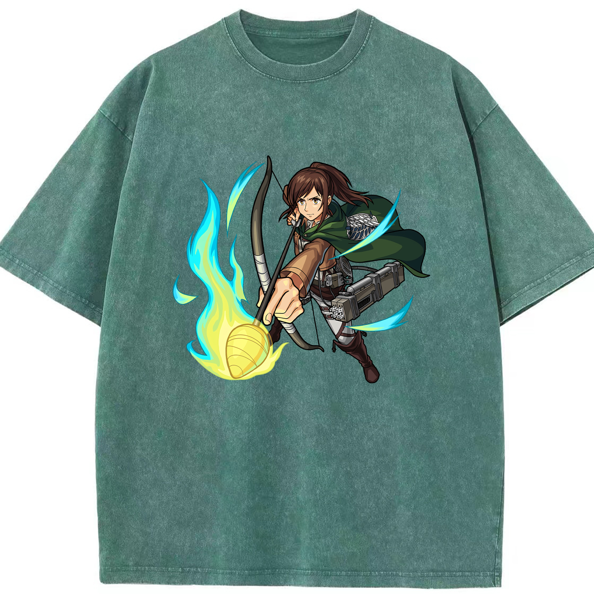 （画像用） 進撃の巨人 サシャ·ブラウス Attack on Titan Sasha Blaus 綿100% ヴィンテージ風 半袖Tシャツ（フロントプリント）